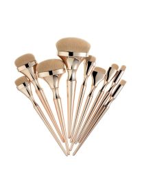 9 Gold Plating Toothbrush Type Makeup Brushes Suit