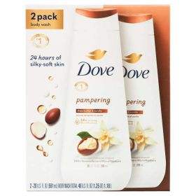 Dove Pampering Shea Butter & Vanilla Liquid Body Wash, 20 oz, 2 Count