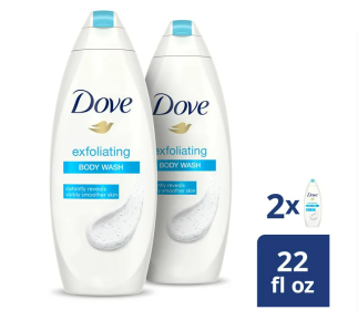 Dove Body Wash Gentle Exfoliating Cleanser 22 oz;  2 Count