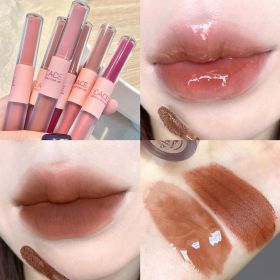 Simple Moisturizing Long-lasting Double-headed Lip Lacquer (Option: 01 Accurate Clock In)