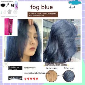 Ammonia-free Hair Color Paste Monochrome Paste Cover White Hair Multi-segment Color One-step Black Tea Gray Blue Black Hair Dye (Option: 588Cloudy Blue-With tools)