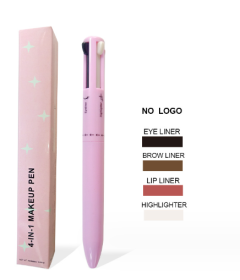 Four-in-one Cosmetic Brush Four-color Lip Liner Highlight Eyeliner Eyebrow Pencil (Option: 4G-No Logo Old Powder Box)