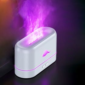 1pc Flame Air Diffuser, Humidifier, Portable Noiseless Aroma Diffuser For Home, Office Yoga Essential Oil Diffuser With Water Auto-Off Protection (Bla (Color: White Color, Style: 3Color LED Light)