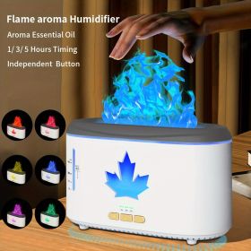 1pc Simulated Flame Humidifier, Essential Oil Diffuser For Aromatherapy Machine, Colorful Flame Atmosphere Lamp Home Office Humidifier, Dual-mode 8.3' (Color: White)