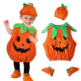 Cute Pumpkin Halloween Costume for Kids Cosplay Fancy Dress Set (size: Height 80cm)