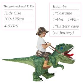 Inflatable Dinosaur Costume Riding T Rex Air Blow up Funny Party Halloween Costume for Kids (size: Riding Trex Kids S)