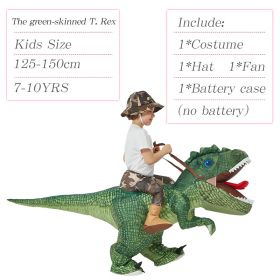 Inflatable Dinosaur Costume Riding T Rex Air Blow up Funny Party Halloween Costume for Kids (size: Riding Trex Kids M)