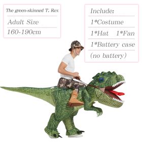 Inflatable Dinosaur Costume Riding T Rex Air Blow up Funny Party Halloween Costume for Kids (size: Riding Trex Adult)