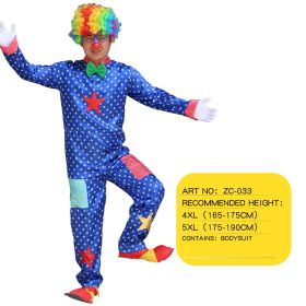 Halloween Adult Funny Circus Clown Naughty Cosplay Costumes For Men Women Carnival Christmas Party Clown Costume No Wig (Color: ZC-033, size: 4XL)