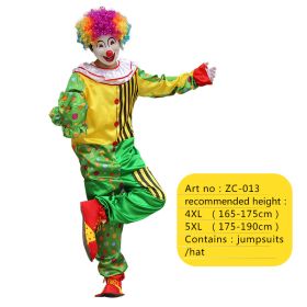 Halloween Adult Funny Circus Clown Naughty Cosplay Costumes For Men Women Carnival Christmas Party Clown Costume No Wig (Color: ZC-016, size: 4XL)