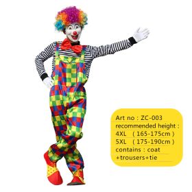 Halloween Adult Funny Circus Clown Naughty Cosplay Costumes For Men Women Carnival Christmas Party Clown Costume No Wig (Color: ZC-003, size: 5XL)