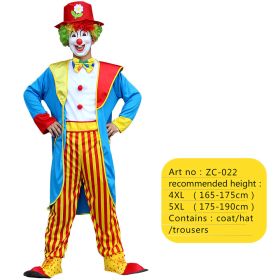 Halloween Adult Funny Circus Clown Naughty Cosplay Costumes For Men Women Carnival Christmas Party Clown Costume No Wig (Color: ZC-022, size: 5XL)