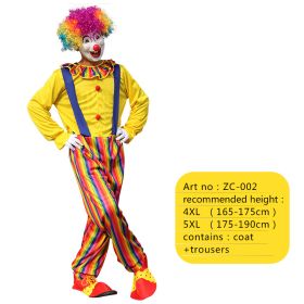 Halloween Adult Funny Circus Clown Naughty Cosplay Costumes For Men Women Carnival Christmas Party Clown Costume No Wig (Color: ZC-002, size: 4XL)