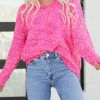 Colorful Dot V Neck Pullover Sweater, Casual Long Sleeve Loose Sweater, Women's Clothing