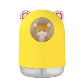 300ML USB Tiger Decoration Mini Air Humidifier With LED Light; Auto Shut-off Aroma Essential Oil Diffuser (Color: Yellow)