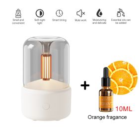 120ML Candlelight Aroma Diffuser Air Humidifier Romantic Light Portable Essential Oils Diffuser Mist Maker Fogger Purifier Home (Ships From: China, Color: white - cologne)