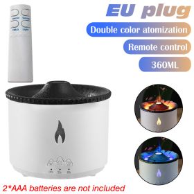 360ML Volcanic Flame Aroma Diffuser Air Humidifier Essential Oil Diffusers Smoke Ring Volcano Eruption Fragrance Machines Indoor (Ships From: CN, Color: EU plug)