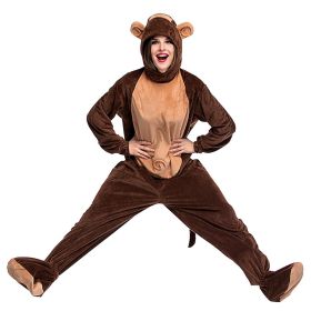 Monkey Halloween Costume Adult Onesie One Piece Cosplay Suit Women and Men (size: M)