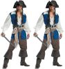 Halloween Mens Pirate Costume Jack Cosplay Party Stage Suit