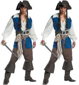 Halloween Mens Pirate Costume Jack Cosplay Party Stage Suit (size: M)