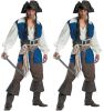 Halloween Mens Pirate Costume Jack Cosplay Party Stage Suit