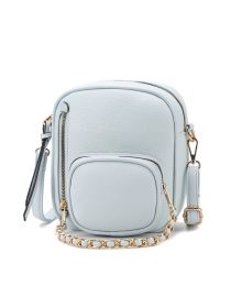 Winona Vegan Leather Women Crossbody bag (Color: Light Blue, Material: Vegan Leather)