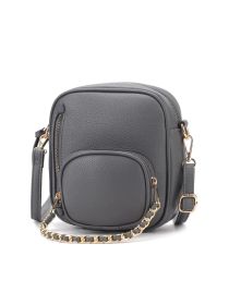 Winona Vegan Leather Women Crossbody bag (Color: Charcoal, Material: Vegan Leather)