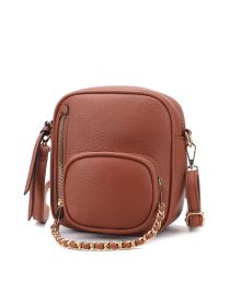 Winona Vegan Leather Women Crossbody bag (Color: Brown, Material: Vegan Leather)