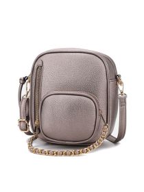 Winona Vegan Leather Women Crossbody bag (Color: Pewter, Material: Vegan Leather)