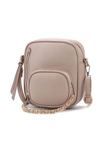 Winona Vegan Leather Women Crossbody bag (Color: Taupe, Material: Vegan Leather)