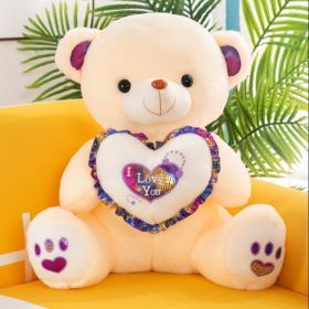 30CM Valentines Day Cute Plush Doll For Children Girlfriend And Wife 22CM LED Glow Teddy Bear Light Up Stuffed Animal Bear New (Height: 30CM, Color: D 30cm)