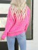 Colorful Dot V Neck Pullover Sweater, Casual Long Sleeve Loose Sweater, Women's Clothing