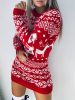 Christmas Graphic Pattern Knitted Sweater, Casual Long Sleeve Sweater For Winter & Fall, Women's Clothing