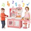 Kids Play Kitchen Toy with Stove Sink Oven with Light and Sound