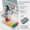 Kids Play Kitchen Toy with Stove Sink Oven with Light and Sound