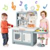 Kids Play Kitchen Toy with Stove Sink Oven with Light and Sound