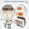 Kids Play Kitchen Toy with Stove Sink Oven with Light and Sound