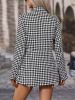 Plaid Pattern Open Front Jacket, Vintage Long Sleeve Outwear For Spring & Fall, Women's Clothing