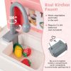 Kids Play Kitchen Toy with Stove Sink Oven with Light and Sound