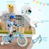 14" Kid's Bike with Training Wheels and Adjustable Handlebar Seat