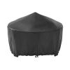 Round Iron Outdoor Wood Burning Fire Pit, Black